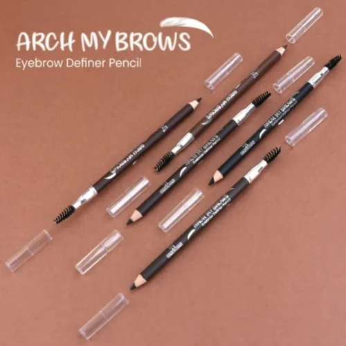Half and Half Arch Dark Brown Eyebrow Pencil & Brush (Pack of 2)