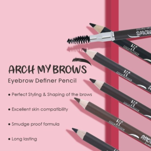 Half and Half Arch Dark Brown Eyebrow Pencil Brush Pack of 2