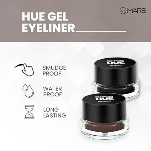 Mars Black & Brown HUE Gel Eyeliner With 2 Brush Set
