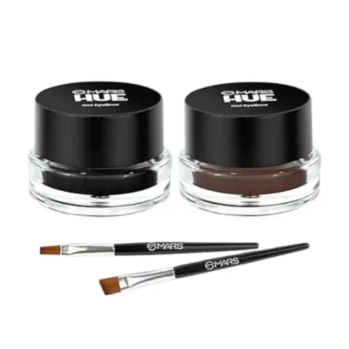 Mars Black & Brown HUE Gel Eyeliner With 2 Brush Set