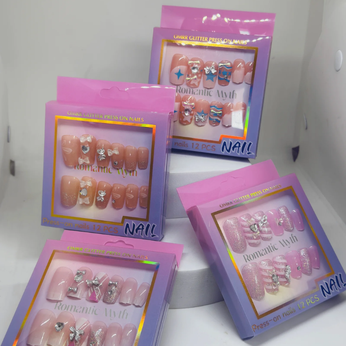 Romantic Myth Press on Nails 12 Pcs Assorted