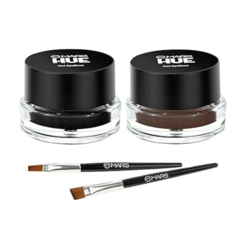 Mars Black & Brown HUE Gel Eyeliner With 2 Brush Set